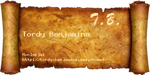 Tordy Benjamina névjegykártya
